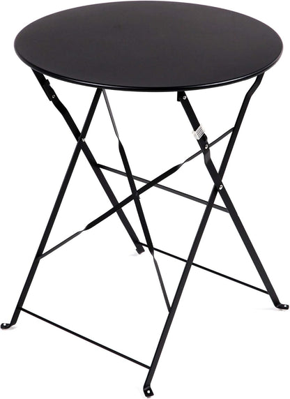 Grand patio Premium Frame Patio Bistro Set, Folding Outdoor Patio Furniture Sets, 3-Piece Patio Set of Folding Patio Table and Chairs, Black