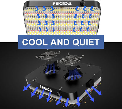 FECiDA Dimmable LED Grow Light 24000 Lumen 260 Watt, 2024 Best 3x3 2x4 ft Grow Tent Light, UV-IR Included Full Spectrum Plant Growing Lamps with 1176PCS LEDs, Daisy Chian Function, Quiet Built-in Fan