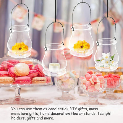 Cabilock Candle Holder Hanging Tealight Holder: 16pcs Glass Air Plant Succulent Vase Hanger Plant Terrariums Glass Orbs Air Plants for Party Wedding Centerpiece