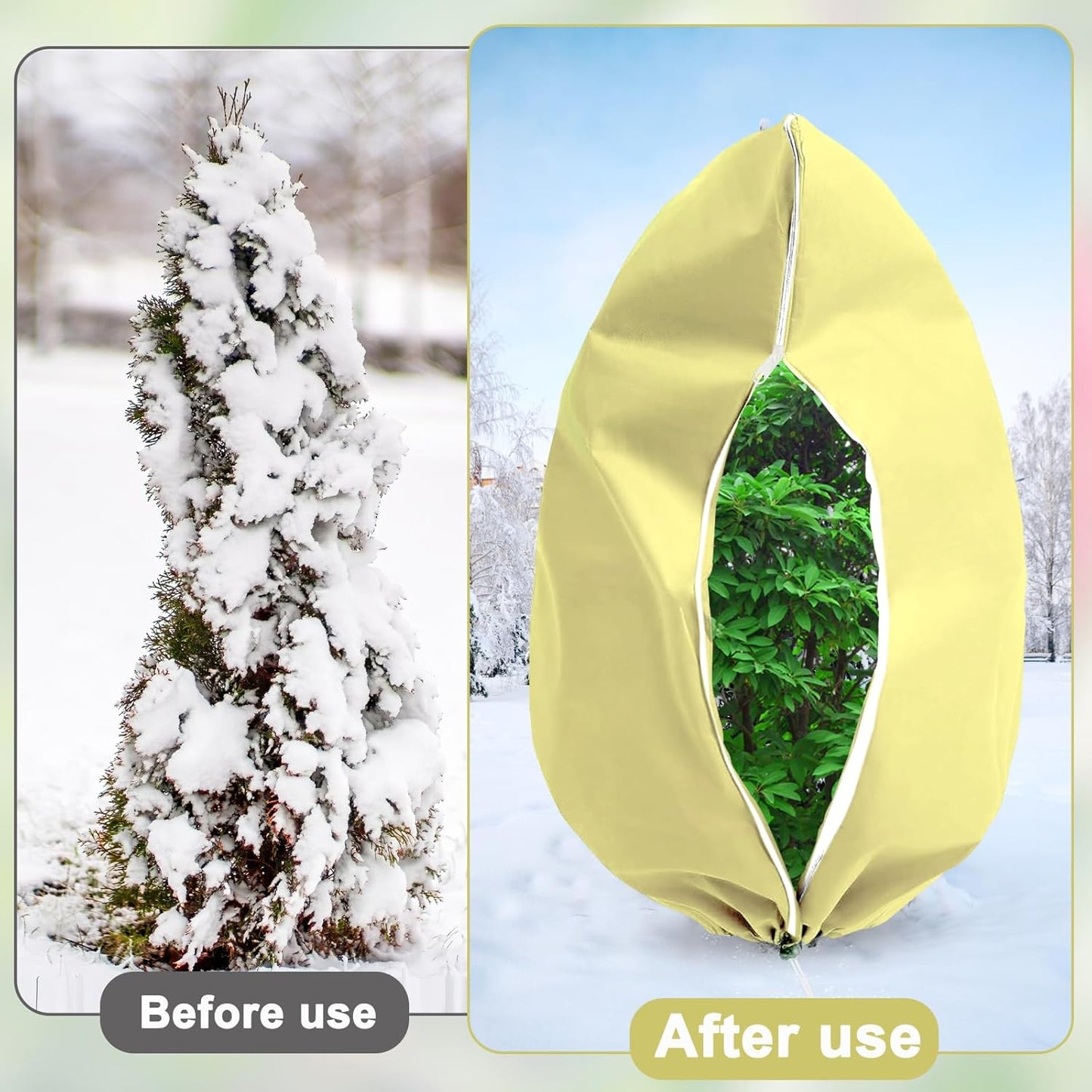 DQS 4 Pack Plant Covers Freeze Protection, 31.4" x47.2" Winter Frost Protection Blankets Frost Cloth,Suitable for Outdoor Winter Frost, Cold Weather, shrubs, Trees, Jackets, and coverings