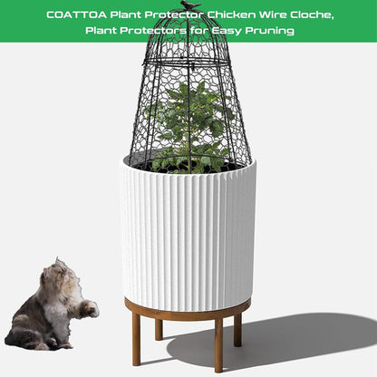 Plant Protector Chicken Wire Cloche 2 PCS, Plant Protectors from Animals, 18.7×12 Inch Large Garden Cloches for Plants, Sturdy 2-in-1 Cloche Dome for Plants, Plant Protectors for Easy Pruning