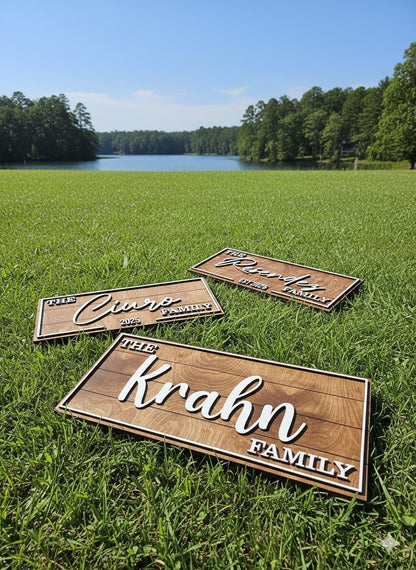 Personalized Family Name Sign - Custom Art Deco Last Name Wood Wall Decor Plaque, Rustic Farmhouse Style Wedding Gift, Housewarming Gift, Custom Wooden Wall Hanging with Established Date, Large Wall Art for Living Room or Entryway