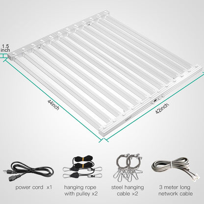 SZHLUX 840 Watt LED Grow Light Daisy Chain Dimmable Full Spectrum Grow Lights for Indoor Plants, 44x44 Inch Size Greenhouse LED Grow Light