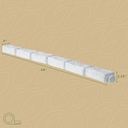 Beuta Landscape Edging | Garden Edging Border | No Dig Faux Stone Bricks & Spikes for Lawn Edging, Flower beds, Pathways & Yards – 4 Packs | Each Pack Has 6 Bricks 48" Lx 4" W x 2.25" H|Limewash