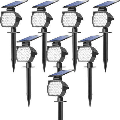 NIORSUN Solar Spot Lights Outdoor,23 LEDs Landscape Lighting with Auto On/Off and 3 Lighting Modes, IP67 Waterproof Spotlights,Outdoor Solar Lights for Yard Garden,8 Pack(Cool White)