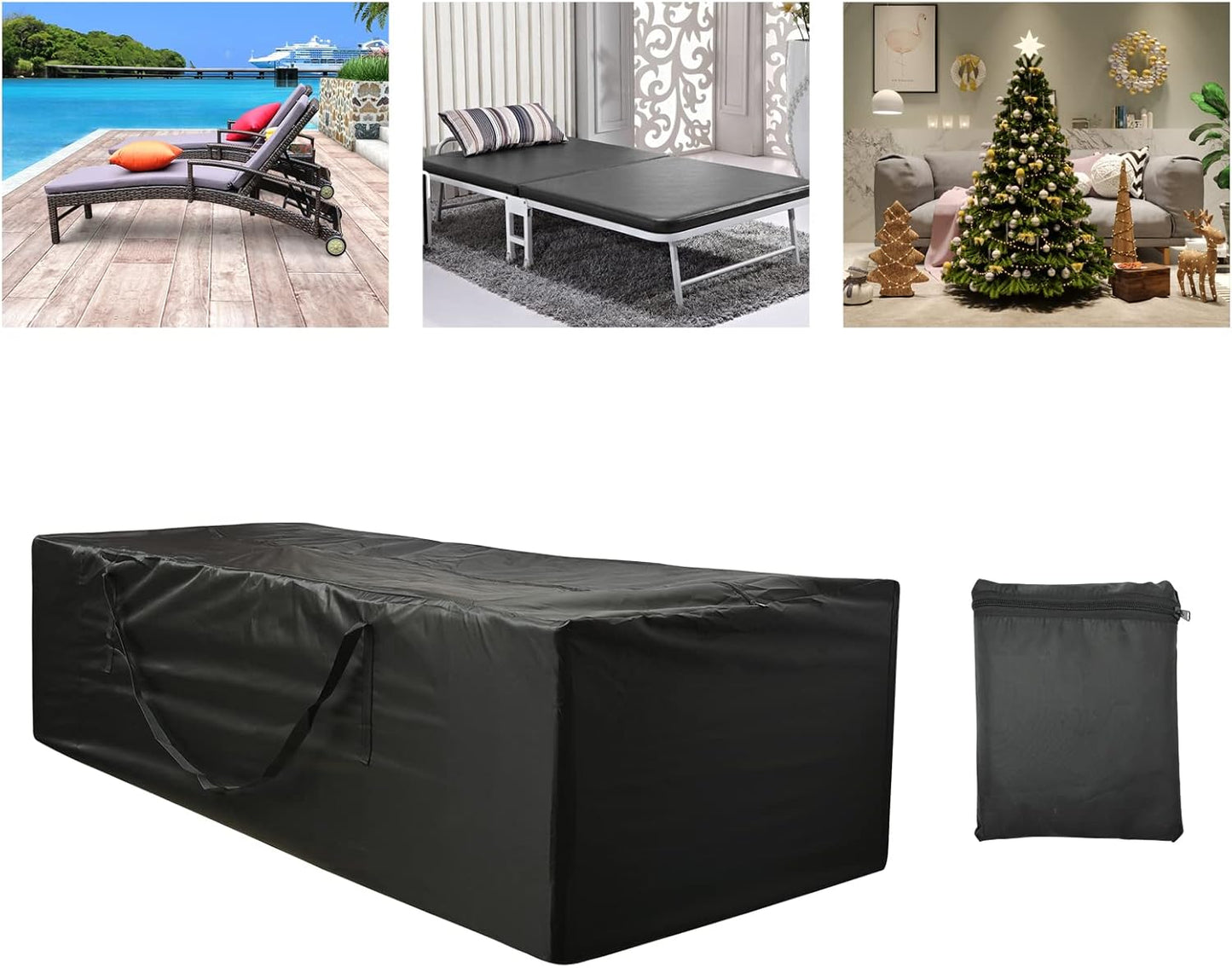Outdoor Cushion Storage Bag 2 PCS, 68" Outdoor Pillow Storage with 2 Handles, Extra Large Opening Waterproof Zippered Patio Cushion Storage Bag XL