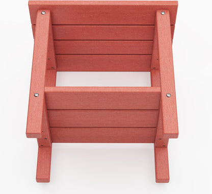Outdoor Side Table, Weather Resistant HDPE Outdoor Table, 2-Tier Small Patio Tables for Outside or Indoor (Red)