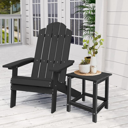 Adirondack Side Table Outdoor, HDPE Small Outdoor Table for Patio,Outside End Table for Porch, Deck, Pool, Weather Resistant/Easy Maintenance/Indoor or Outdoor Use, Back
