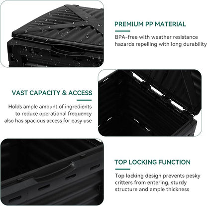 YITAHOME Large Outdoor Compost Bin, 80 Gallon (300L) Composter Box with Snap-on Top Lid and Aeration System, Lightweight Garden Compost Barrel Tumbler, Easy Assembly, BPA Free, Green