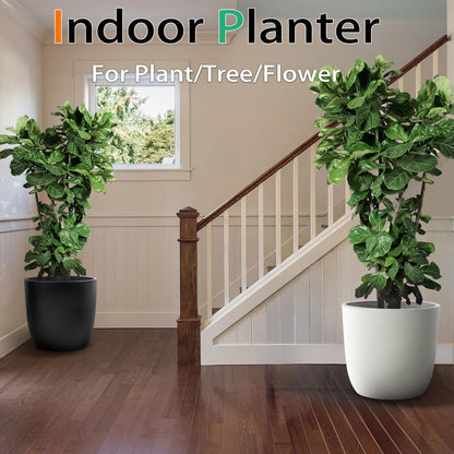 Concrete Planter Outdoor Indoor, Large Cement Plant Pots for Trees Flowers (Gray, 18 inch)