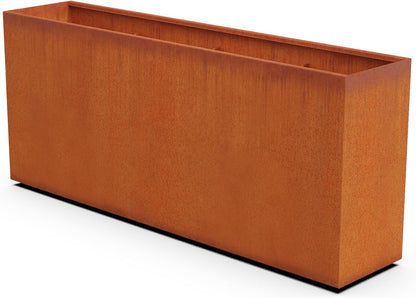 Large Rectangular Planters for Outdoor Plants | 84x18x36 Extra Large Corten Steel Planter | Modern Metal Planter Box for Patio & Garden Privacy | Heavy Duty & Fully Assembled