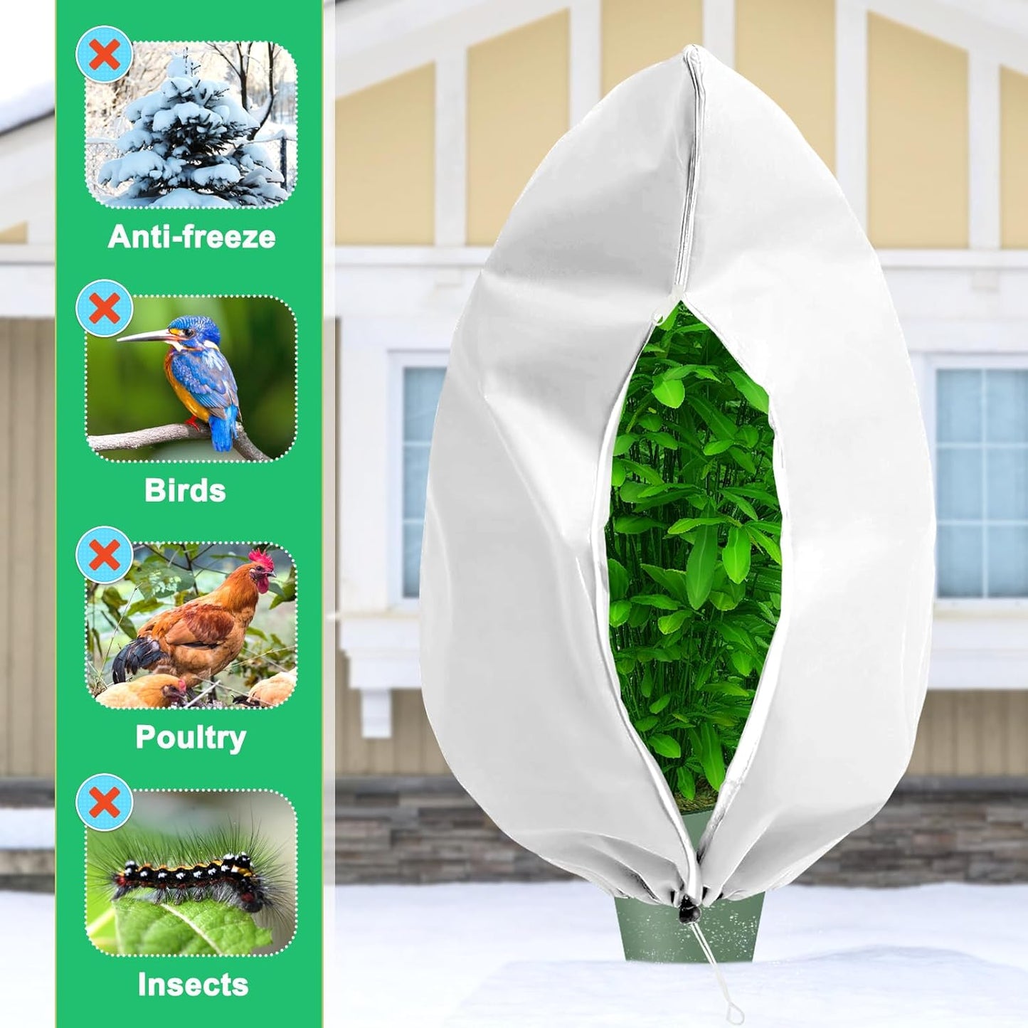 DQS 2 Pack Plant Covers Freeze Protection, 47.2" x70.8" Winter Frost Protection Blankets Frost Cloth,Suitable for Outdoor Winter Frost, Cold Weather, shrubs, Trees, Jackets, and coverings