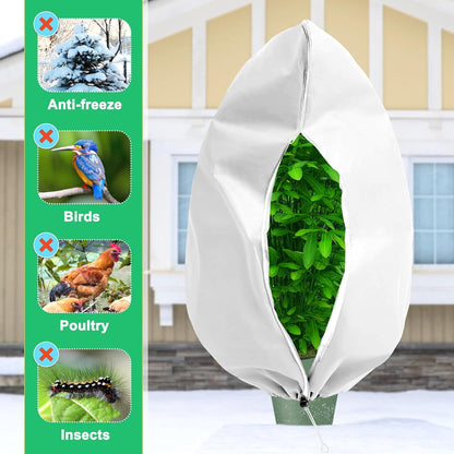 DQS 4 Pack Plant Covers Freeze Protection, 31.4" x47.2" Winter Frost Protection Blankets Frost Cloth,Suitable for Outdoor Winter Frost, Cold Weather, shrubs, Trees, Jackets, and coverings
