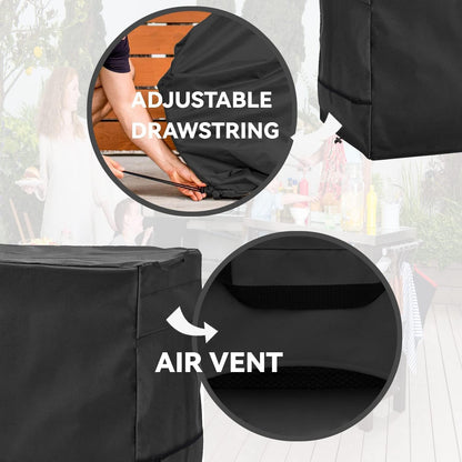 Outdoor Prep Table Cover - Heavy Duty Waterproof Cover for Outdoor Stainless Steel Table,Compatible with 60 inch Outdoor Utility Cart and Storage Cabinet,Black