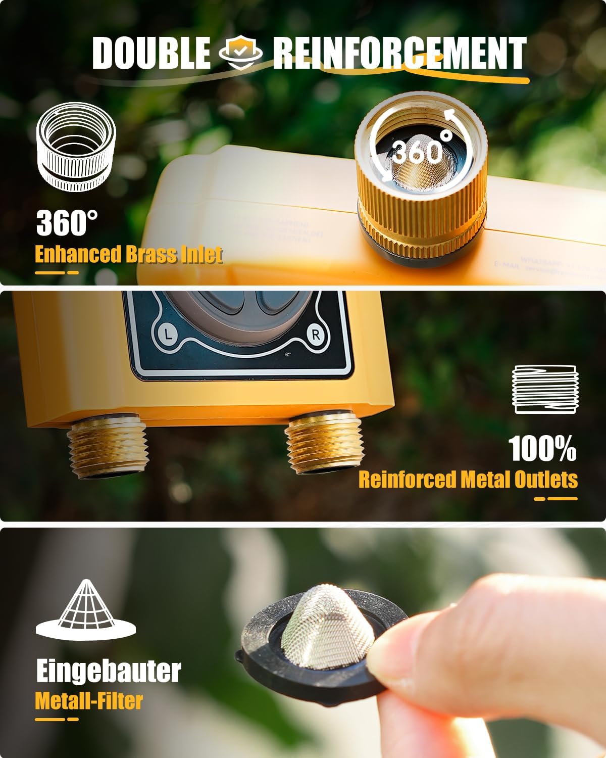 RAINPOINT WiFi Water Timer, Brass Inlet & Outlet,No WiFi Hub, 2.4Ghz WiFi Compatible, TWG004WRF Hub (Lot >202108)