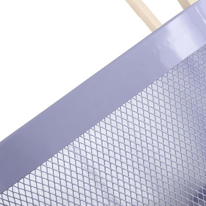Metal Mesh Steel Basket, Storage Organizer Basket Multi-functional Hanging Kitchen Baskets Fruit Basket Bin with Bamboo Handle for Kitchen Bathroom Picnic Shopping Decor Cabinet Home, Purple