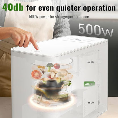 MERIOR 3L Electric Composter for Kitchen, Smart Compost Bin for Countertop, Auto-Cleaning/Odor-Free/LED Display, Turn Kitchen Waste to Dry Compost Fertilizer, Indoor/Outdoor Compost Machine