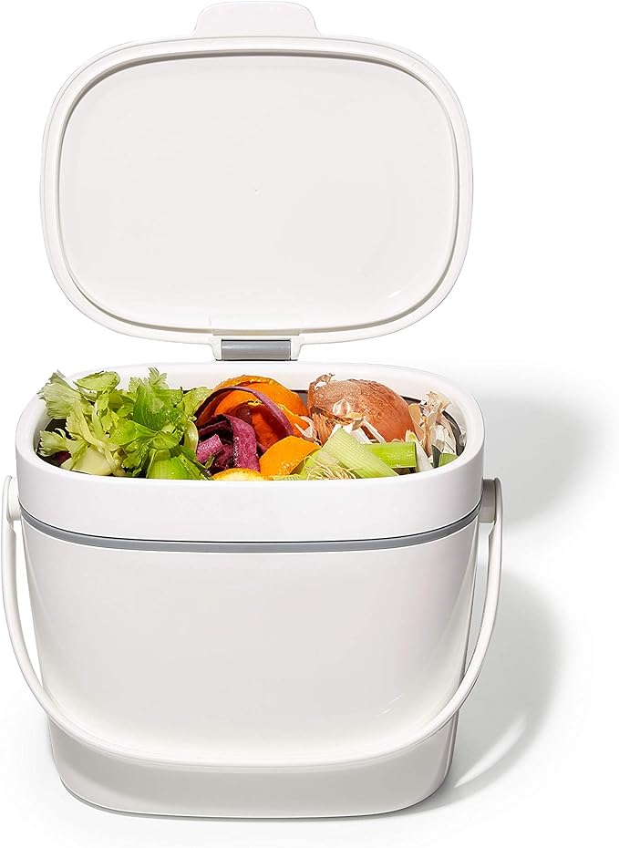 OXO Good Grips EASY-CLEAN COMPOST BIN - WHITE - 1.75 GAL/6.62 L
