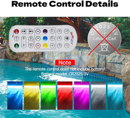 Pond Waterfall Spillway, APP Control Multi-Color LED Light Outdoor Pool Fountain, Acrylic Water Spillway Koi Fountains Kit for Garden Patio Swimming Pool Decoration - 11.8"x7.8"x3.9"