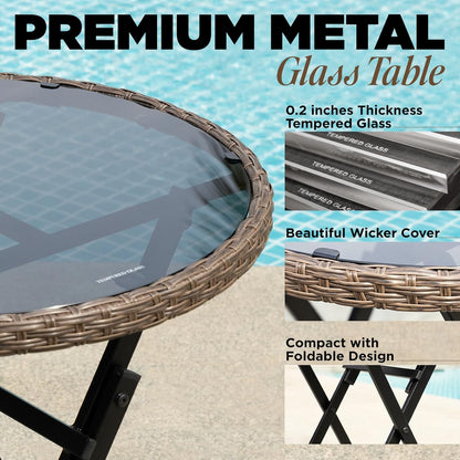 IDZO Metal Wicker Bistro Set with Round Table