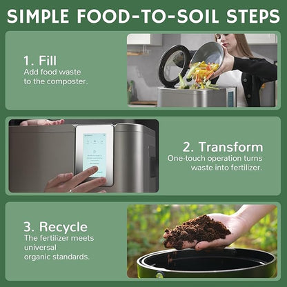 Airthereal Replacement Bucket for R800 Revive Electric Kitchen Composter, Black