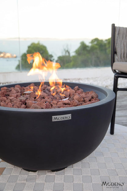 AMS Fireplace | Modeno | Jefferson | Firepit Table | Cover and Lava Rocks Included | (Fuel: Liquid Propane - Black)