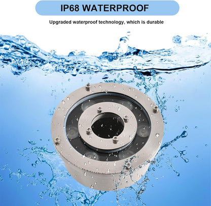 Fountain Light LED Underwater Pond Lights 18W RGB Color Changing with Remote AC12V IP68 Waterproof Submersible Light for Garden Fountain Pond