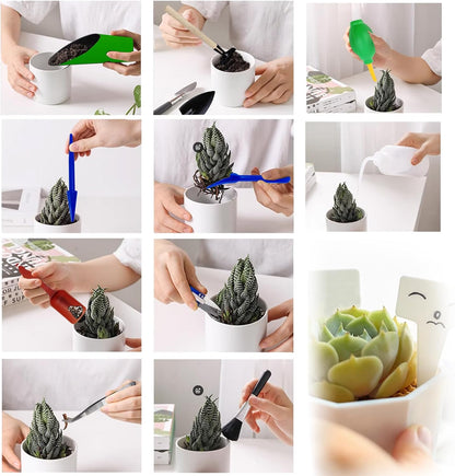 GXXMEI 20PCS/Set Succulent Tools Set, Mini Garden Tool Set, Transplanting Tools Set, Succulent Care Kit for Succulent Miniature Gardening Plant