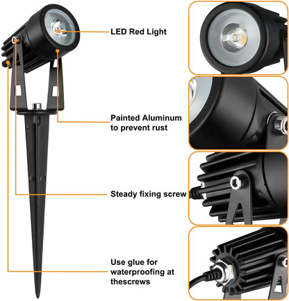 DLLT LED Solar Spotlights Outdoor, 2-in-1 Solar Landscape Spotlights IP65 Waterproof, 9.8ft Cable 2-in-1 Solar Powered Lights, Auto On/Off for Garden, Yard, Driveway, Lawn, Green Lighting