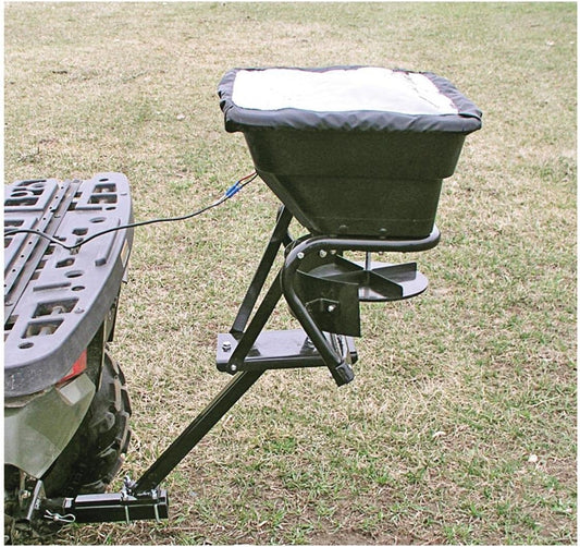 Guide Gear UTV/ATV Receiver Mount Broadcast Spreader Seeder, 80 Pound Capacity, Lawn and Garden Seed Spreaders, 12-Volt, with Rain Cover