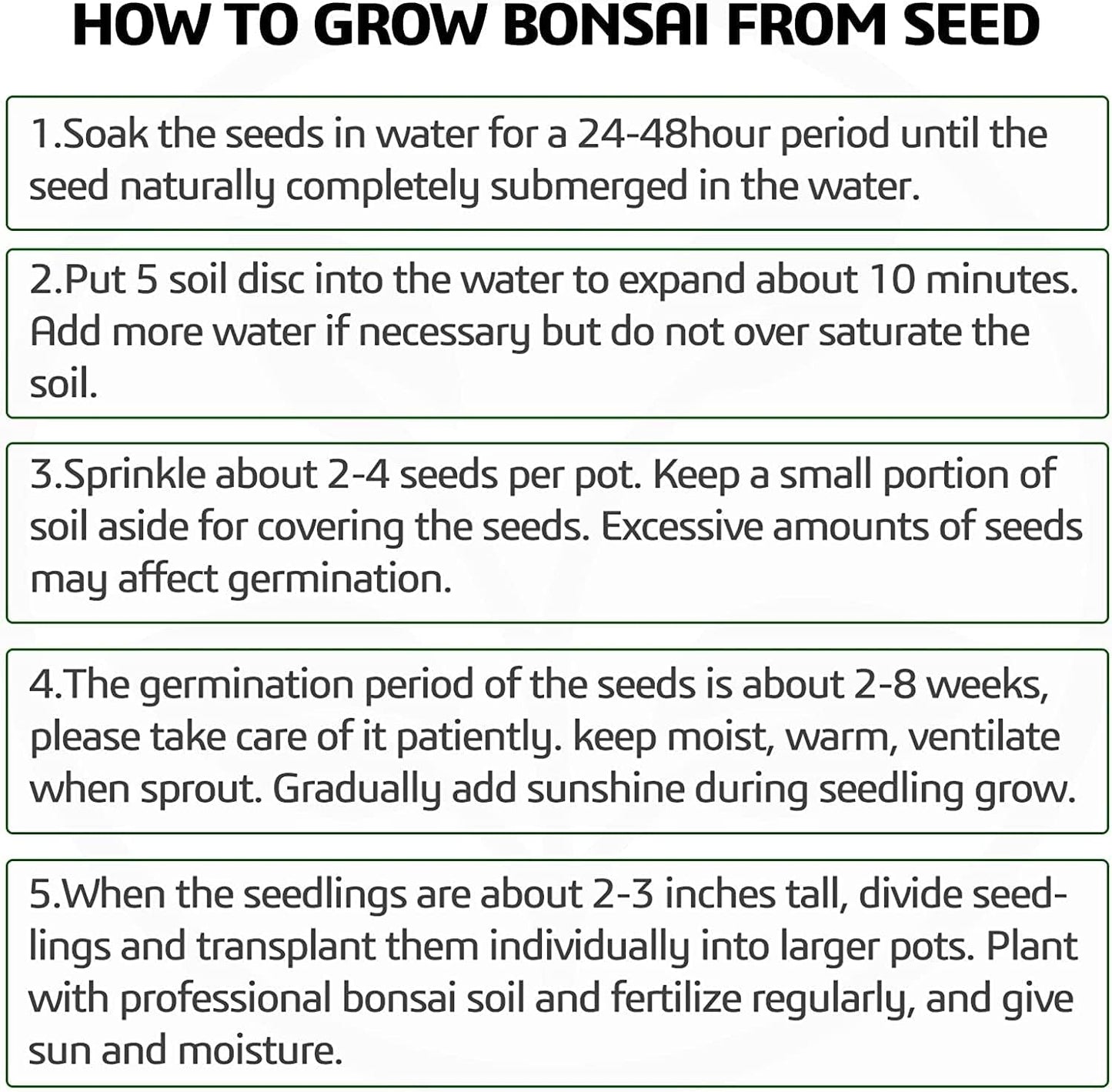 5 Bonsai Tree Kit Complete Plant Growing Tools, Grow in Pot Indoor Bonsai Tree Starter Kit, Great Home Gardening Potted Plants DIY Gift for Adults