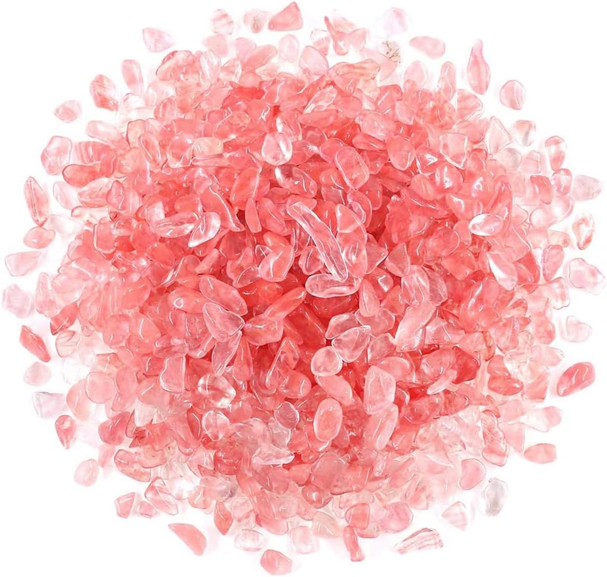 WAYBER Decorative Pebbles, 2 Lbs/920g (Fill 2 Cups) Pink Crystal Quartz Stones Irregular Rock Gravel for Aquarium Turtle Tank Decoration/Succulent Plant Landscape/Flowerpot Vase Ornament