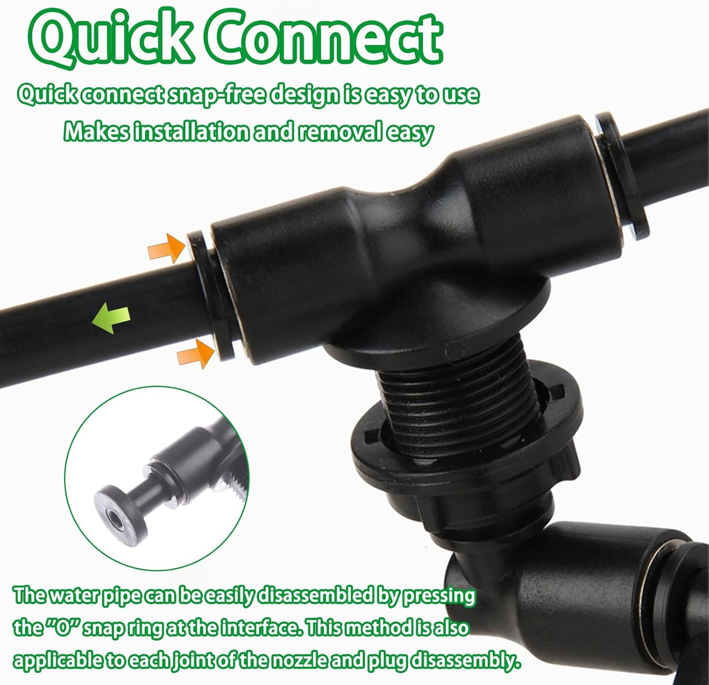 Reptile Mister Nozzles - T Double Misting Assembly, 1/4'' Misting Nozzles for Terrarium, Paludarium, Vivarium, Plants, Amphibians, and Reptile Tanks