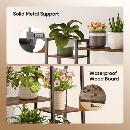 55" Large Plant Stand Indoor with 8 LED Grow Lights (3 Modes & Auto Timer) - 12 Tiered Metal Plant Shelf, 10 Dimmable Brightness Levels, Flower Stand Display Rack for Patio Balcony Garden