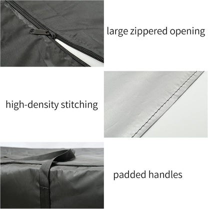 Outdoor Cushion Storage Bag 2 PCS, 68" Outdoor Pillow Storage with 2 Handles, Extra Large Opening Waterproof Zippered Patio Cushion Storage Bag XL