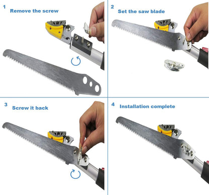 5.6-13 Foot Extendable Tree Pruner, Cut and Hold Pruning Trimmer, Long Reach Pole Saw, Telescoping Fruit Picker, Branches Bypass Lopper