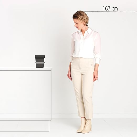 Brabantia Sort & Go Kitchen Countertop Food Scraps Compost Bin | XS / 0.8 Gal / 3L | Jade Green | Removable Stay-Open Lid, Carry Handle, Easy-Clean Recycling Box | Wall Bracket Sold Separately