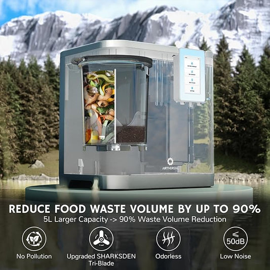 Airthereal Replacement Bucket for R800 Revive Electric Kitchen Composter, Black
