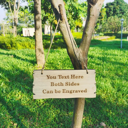 Personalized Wood Plaque Sign, Custom Engraved House Signs, Garden Signs, Welcome Sign, Decoration Signs (White)
