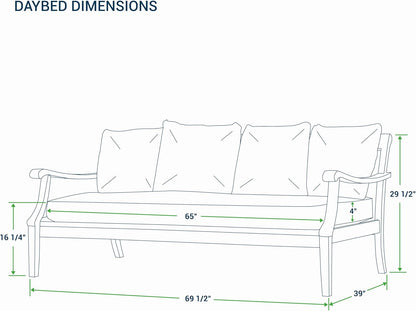 Cambridge Casual Robin Teak Wood Outdoor Sofa Daybed with Oyster Cushion