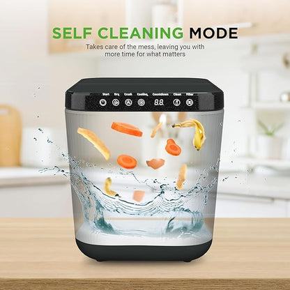 Nutrichef 3L Electric Kitchen Composter - Compost’s Organic Material & Food Scraps | Countertop Automatic Compost Bin | Dry, Crush, & Cooling Functions | Perfect for Kitchens & Apartments | White