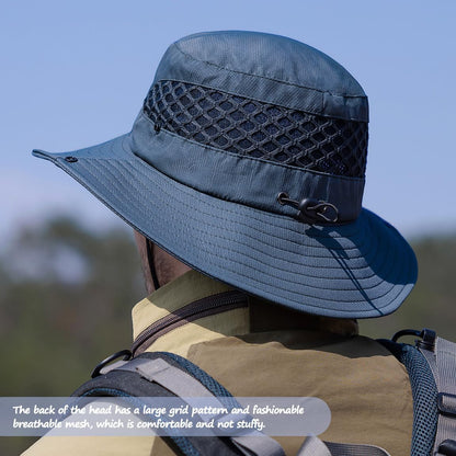 Fishing Hat, UPF50+ Wide Brim Sun Hat for Men Women, UV Protection Hiking Beach Bucket Hats Summer Safari Hat