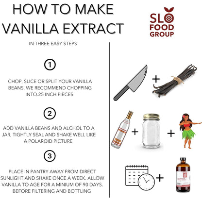 Slofoodgroup Gourmet Vanilla Beans, 4 Ounces Grade A Ugandan Vanilla Pods, Vanilla Beans For Cooking, Baking and Homemade Vanilla Extract