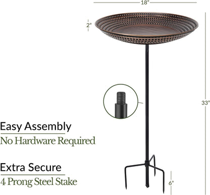 Good Directions Bronze Finish Bird Bath on Garden Pole 18"