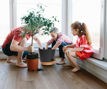 Plant Pots Self Watering Planters with Drainage Hole and Reservoir Large Flower Planting Pots for Indoor Outdoor Plants Plastic Succulent Pot Gift Idea 2 * 12Inch