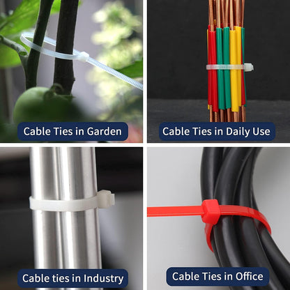 XINGO Cable Zip Ties (500 Pack), 40 Pounds Tensile Strength-Heavy Duty, Ultra Strong Durable Zipties, Self-Locking UV Resistant Nylon Plastic Wire Ties for indoor and outdoor (12 Inch, White)