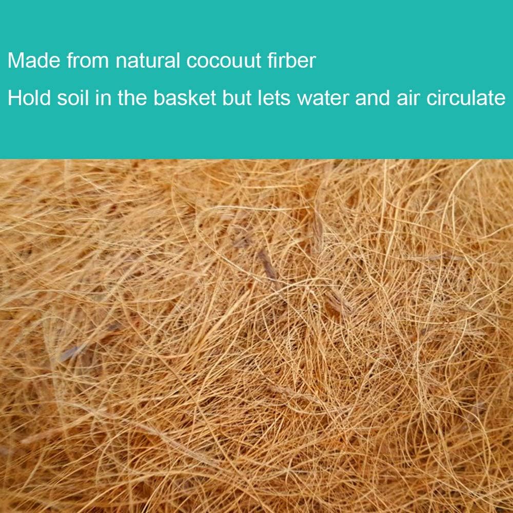 24 InchCoco Liners for Planters 4 PCS Round Basket Shaped Coconut Fiber Replacement Liners