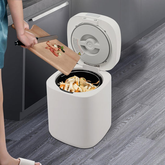 Electric Waste Kitchen Composter, 2.5L Foodcycler Eco-Friendly Electric Kitchen Compost,Three Working Modes Composting Machine for Apartment Countertop for Home (White)