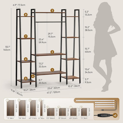 55" Large Plant Stand Indoor with 8 LED Grow Lights (3 Modes & Auto Timer) - 12 Tiered Metal Plant Shelf, 10 Dimmable Brightness Levels, Flower Stand Display Rack for Patio Balcony Garden