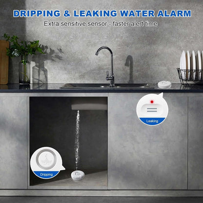 WiFi Water Leak Detectors 5 Pack, 120dB Adjustable Loud Water Leak Sensor, Wireless Wi-Fi Water Leak & Drip Alarm, App Alerts, 5 Water Alarm Sensors & 1 Hub for Home Kitchen, Bathroom, Sink, Laundry
